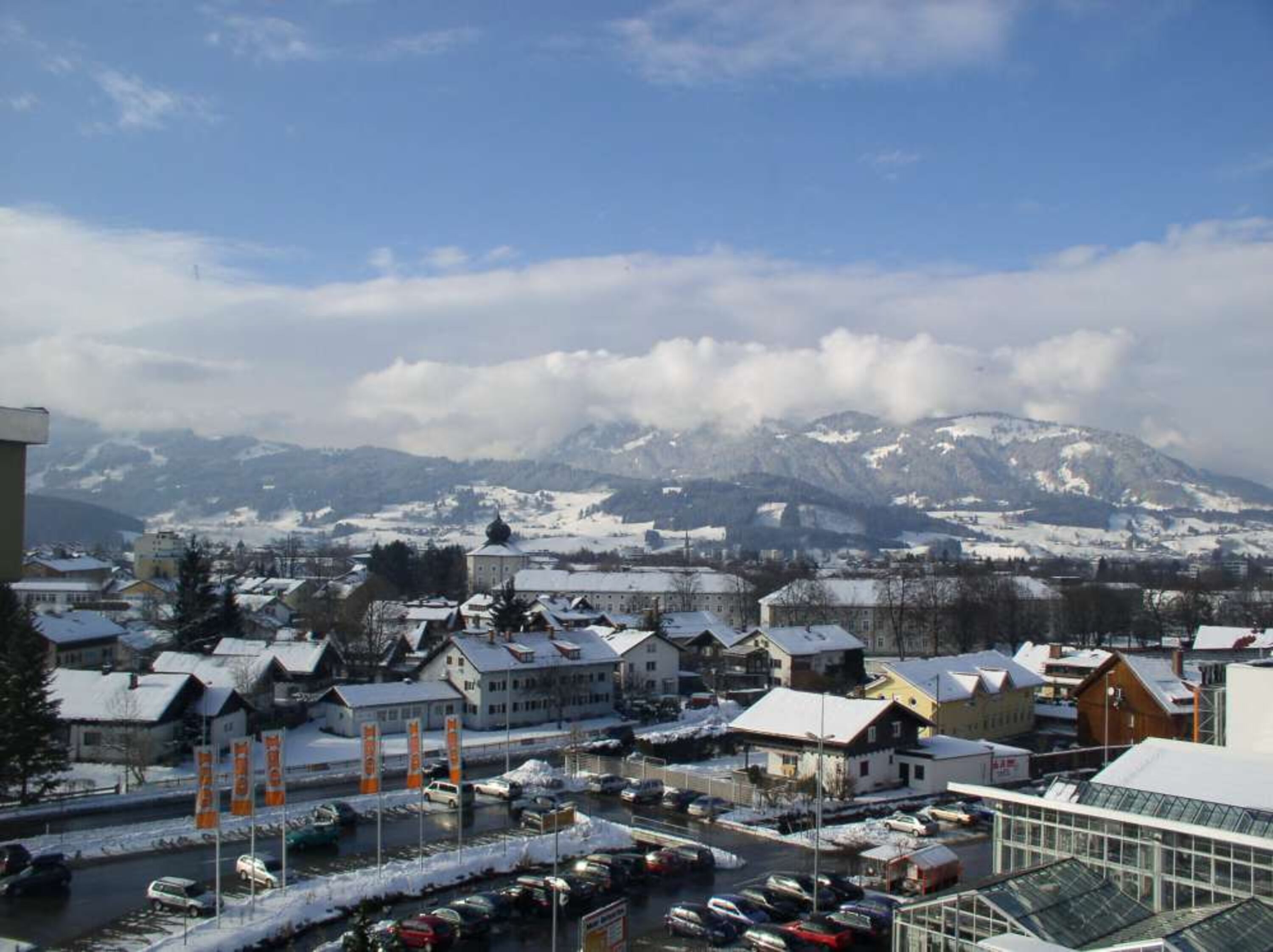 Blick vom Balkon im Winter