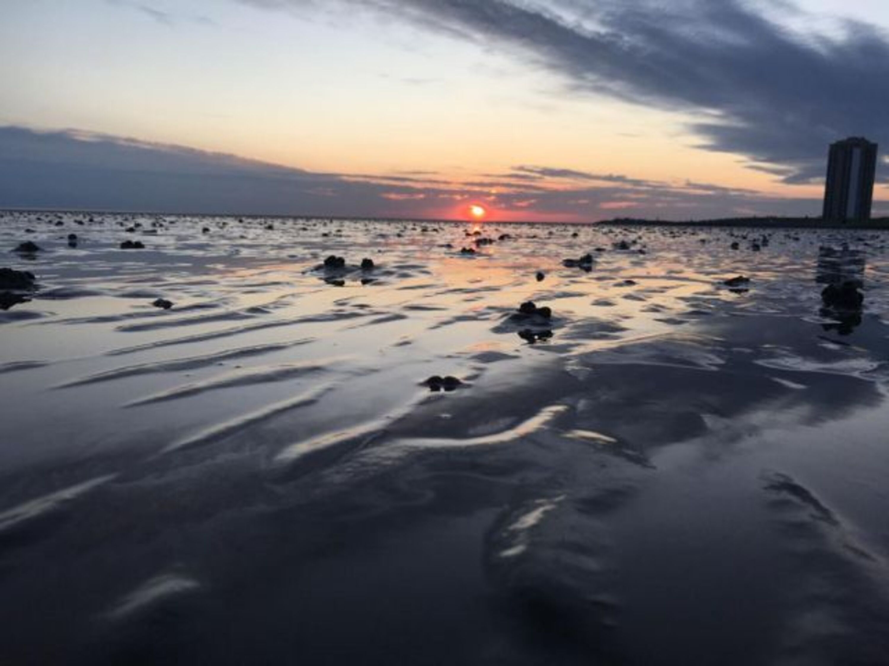 Sonnenuntergang im Wattenmeer