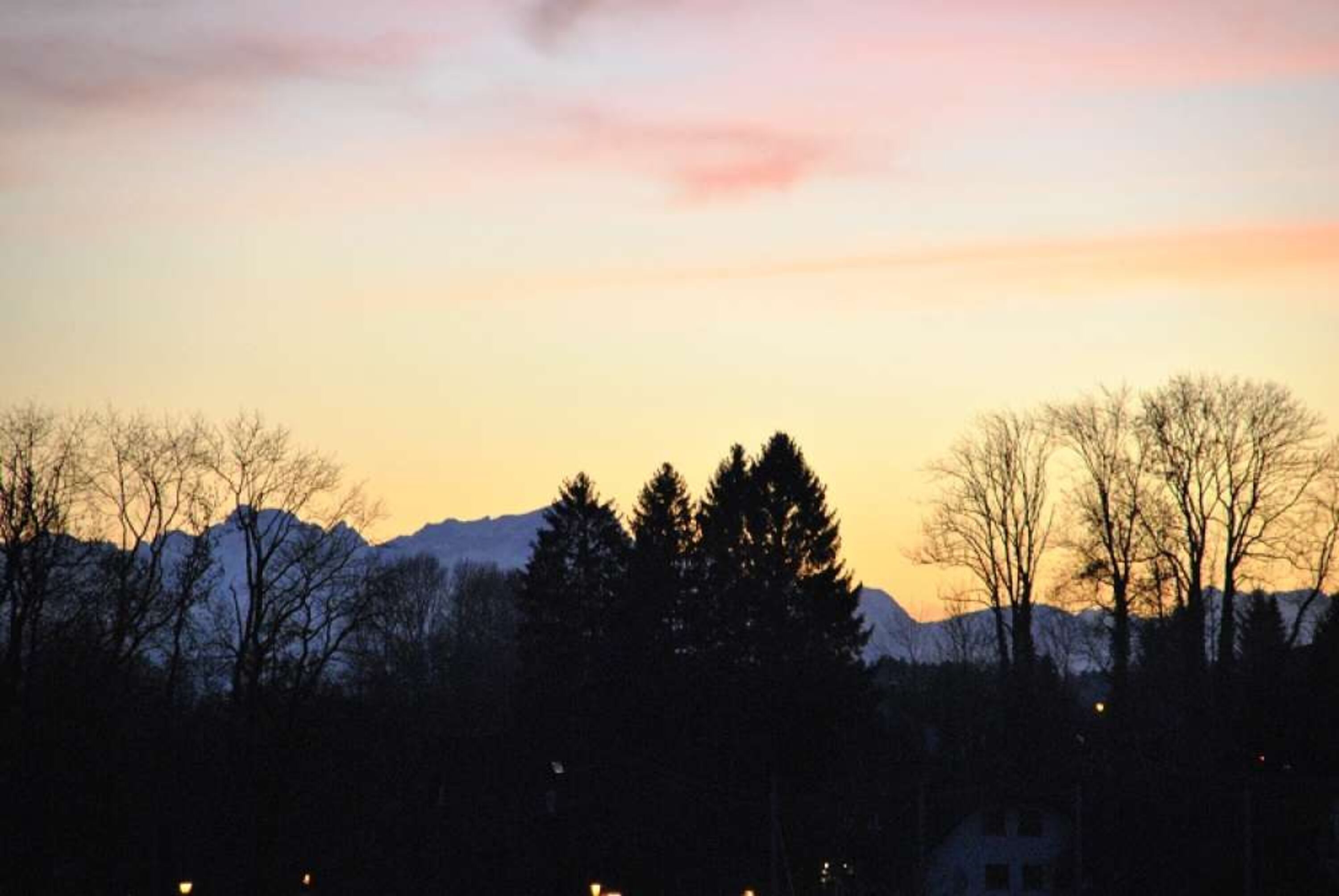 die Schweizer Alpen im Abendlicht