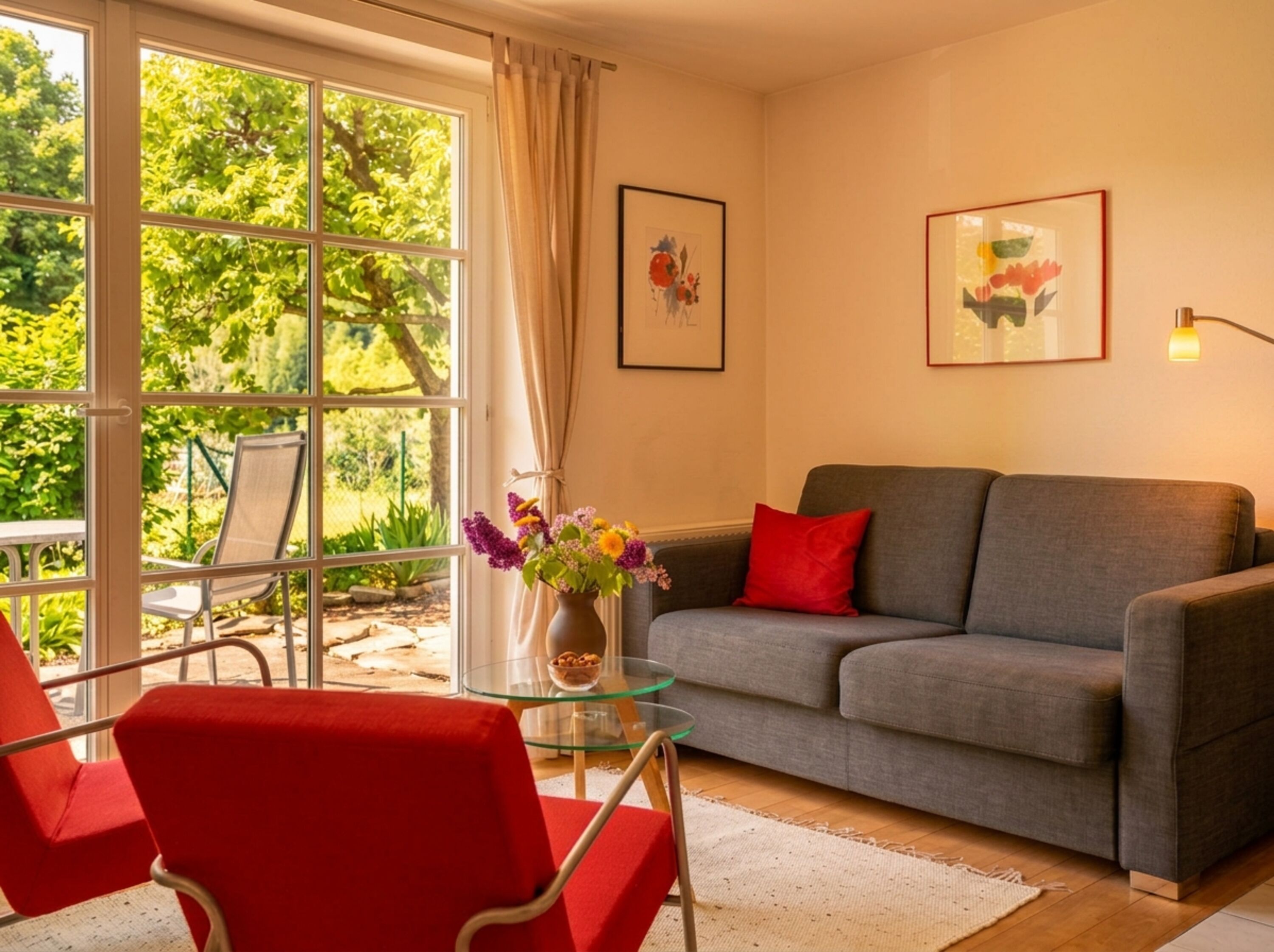 Gemütliche Sitzgelegenheiten im Wohnzimmer