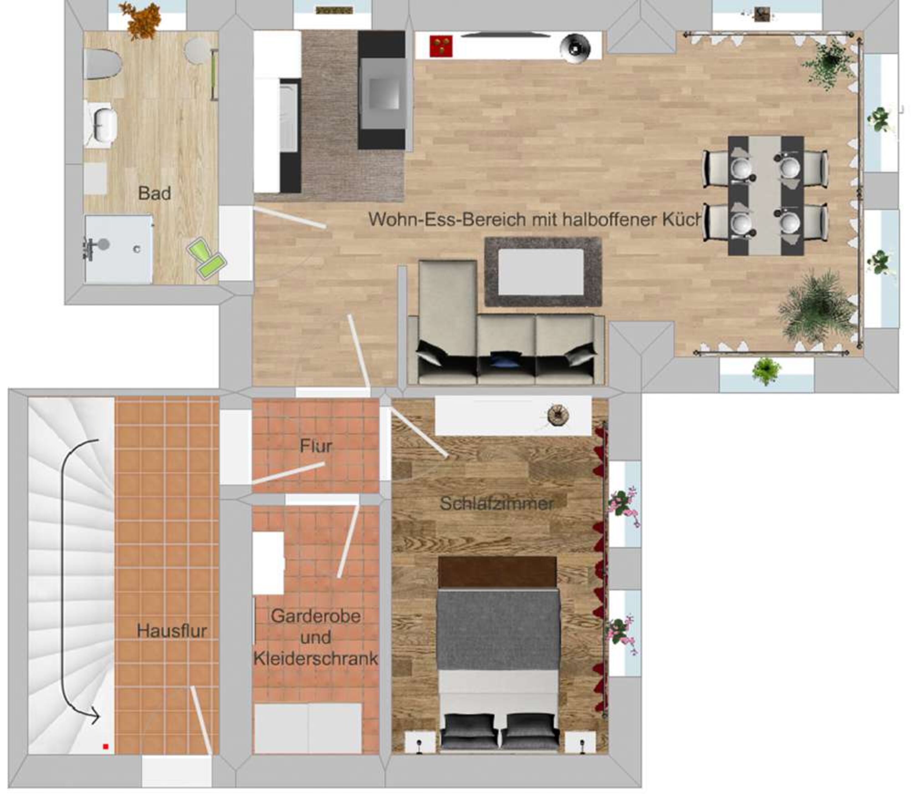 Grundriss der Wohnung