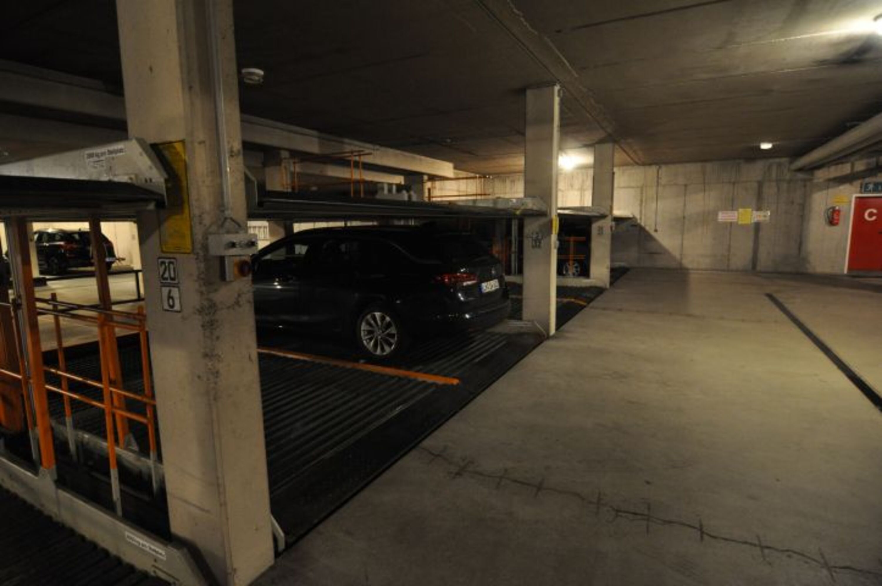Der Einstellplatz in der Tiefgarage.
