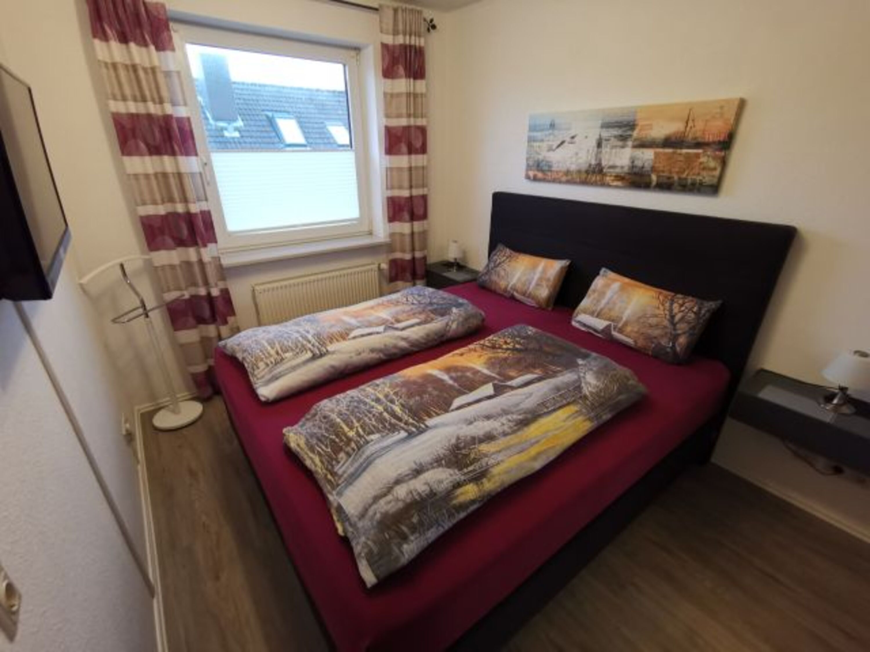 Boxspringbett im Schlafzimmer