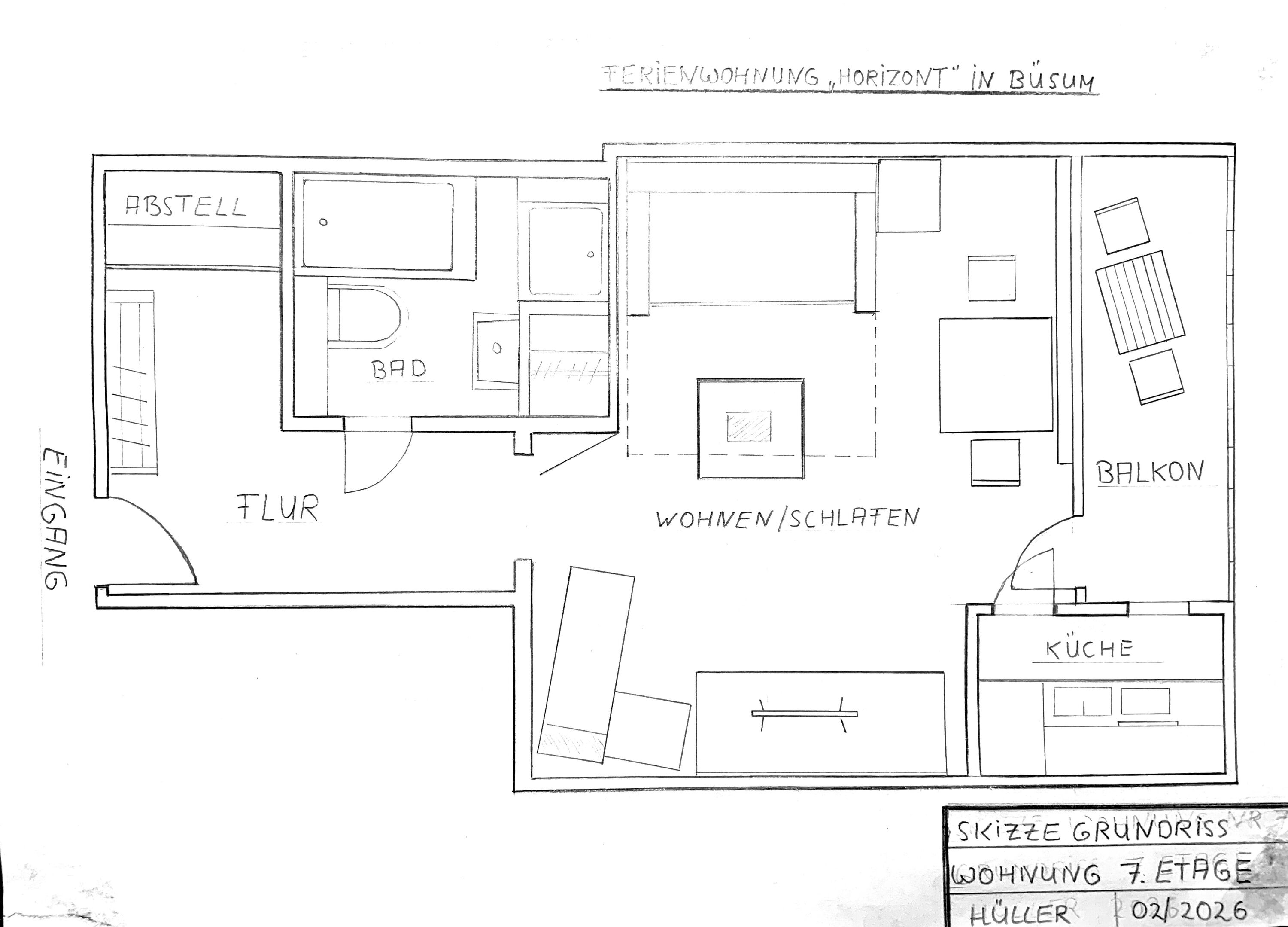 Grundriss der Ferienwohnung