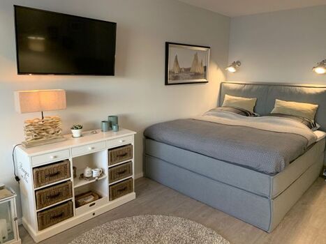 Schlafbereich mit Doppelbett