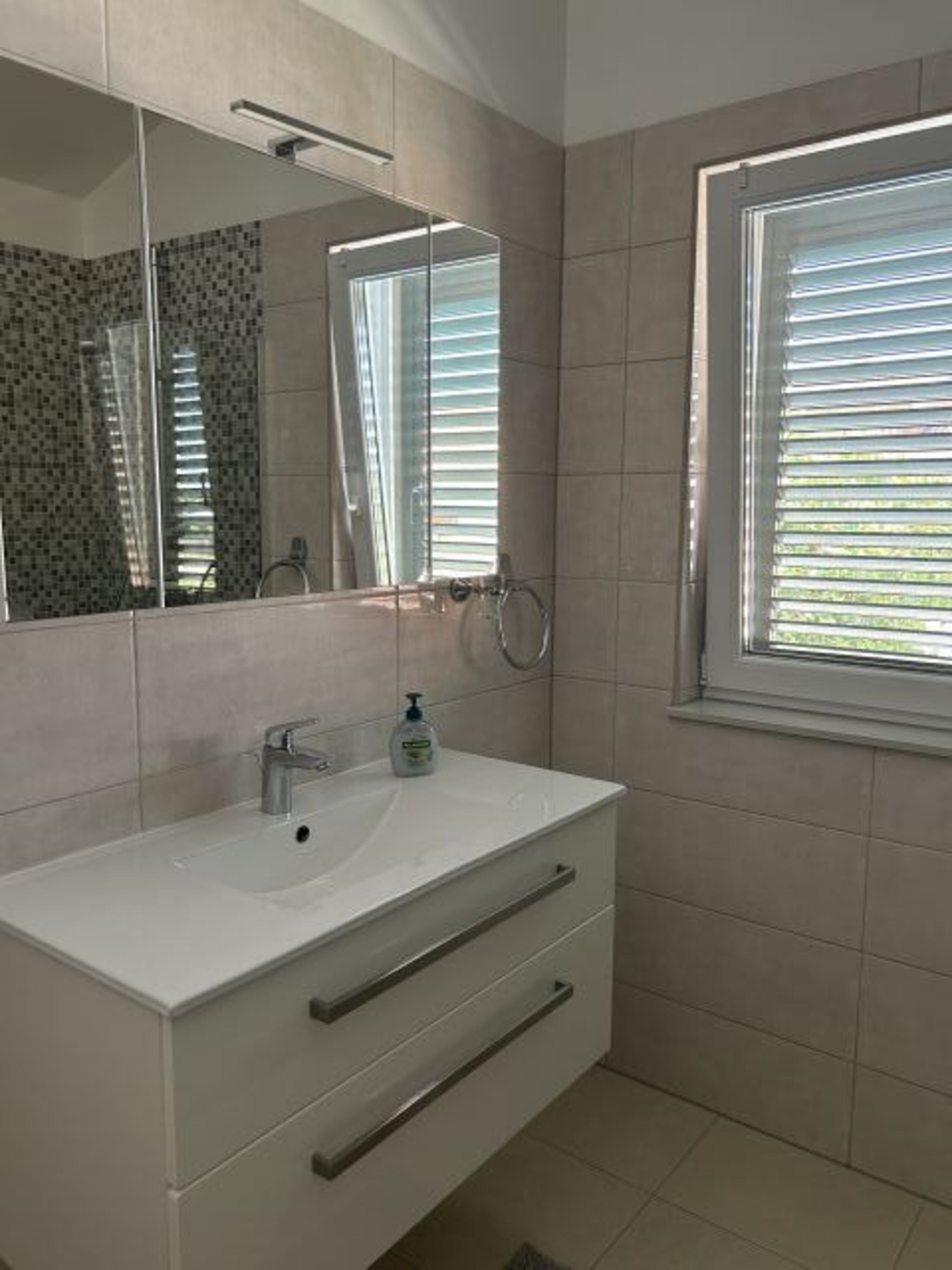 Gemeinsames Tageslichtbad von Schlafzimmer 2&3 m. WT, Dusche/WC & Bidet