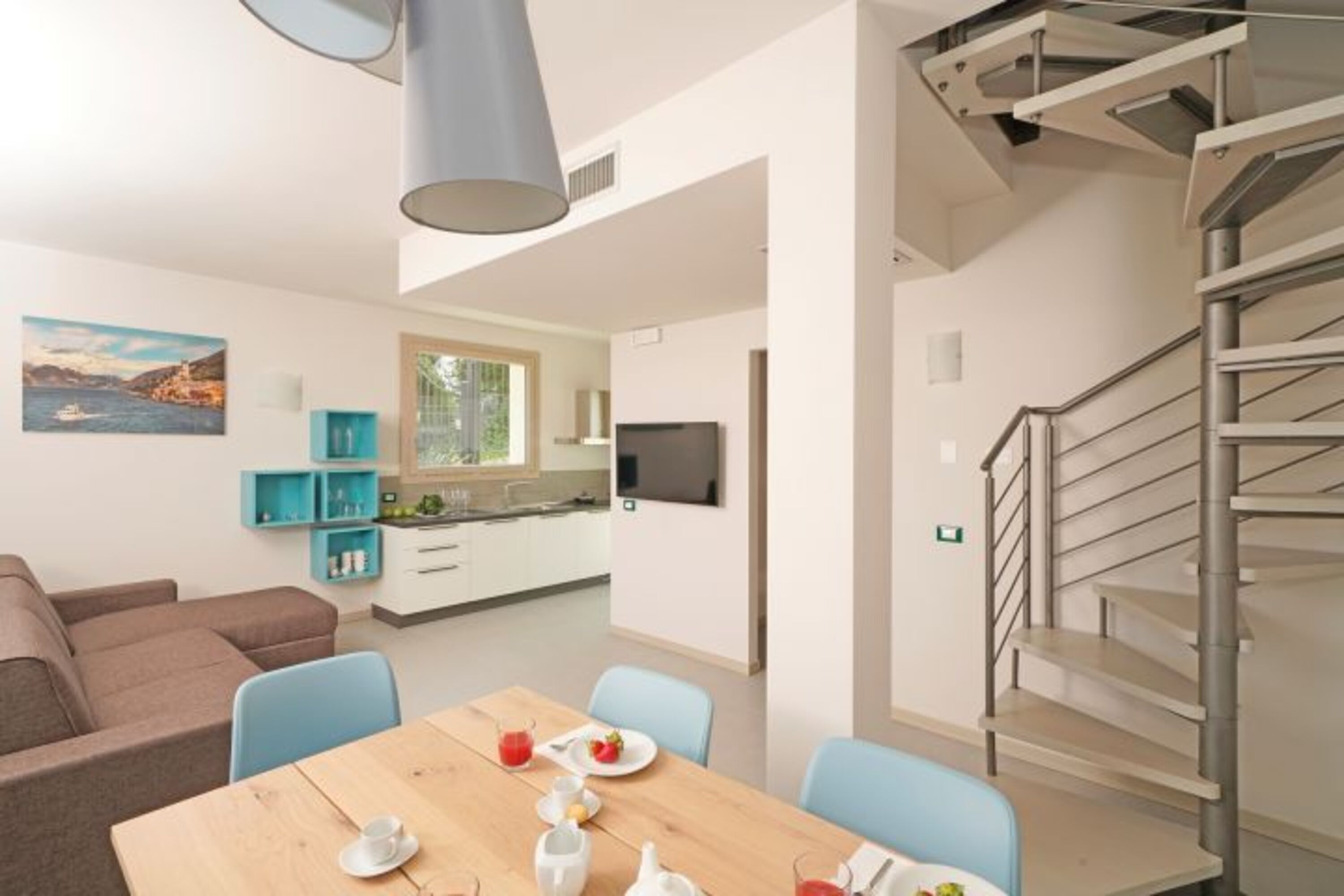 Küche und Wohnzimmer