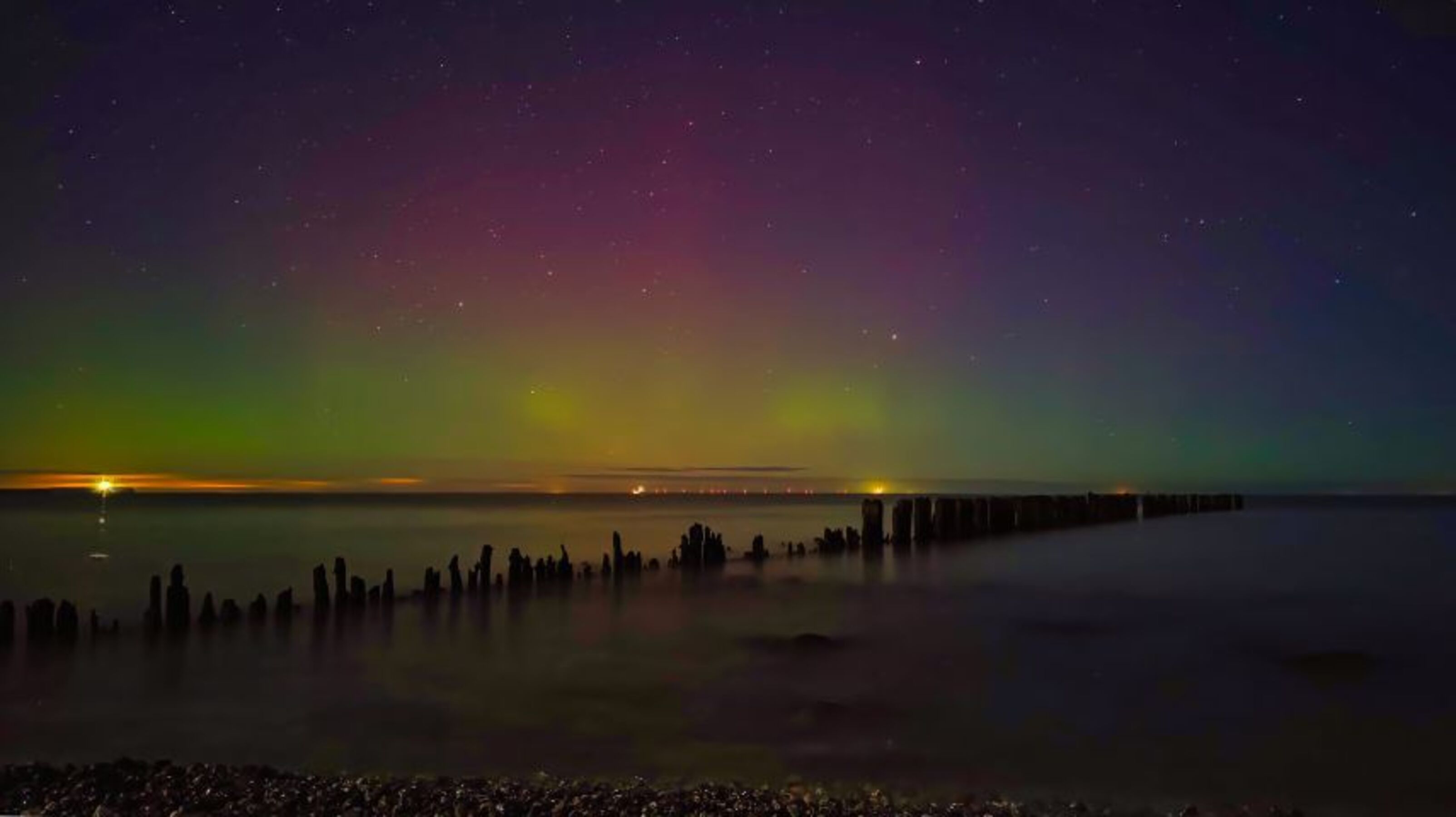 Das Nordlicht, ein Highlight im Winterhalbjahr auf Rügen.
