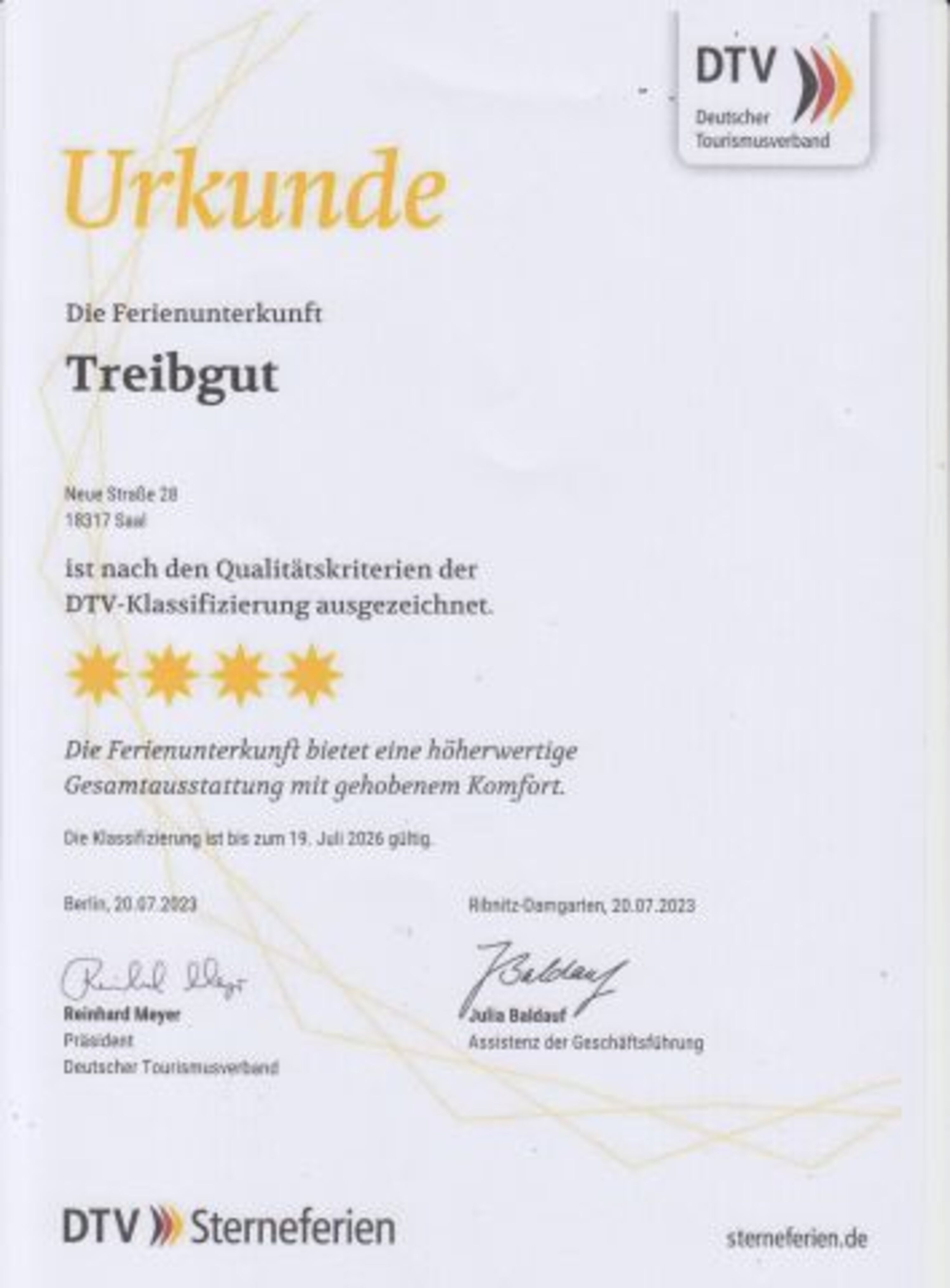 4-Sterne Zertifikat