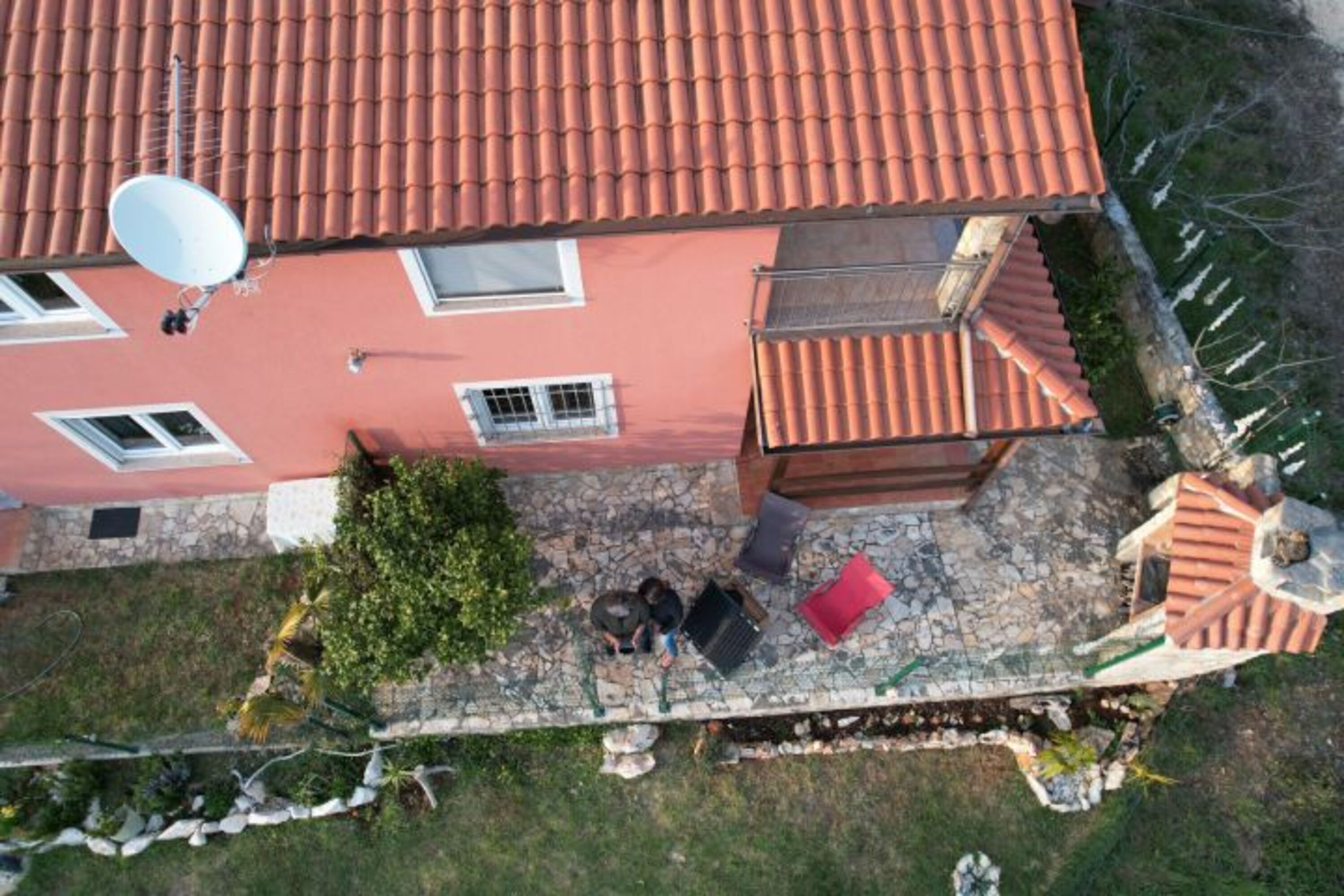 Topview Ferienhaus mit Terrasse