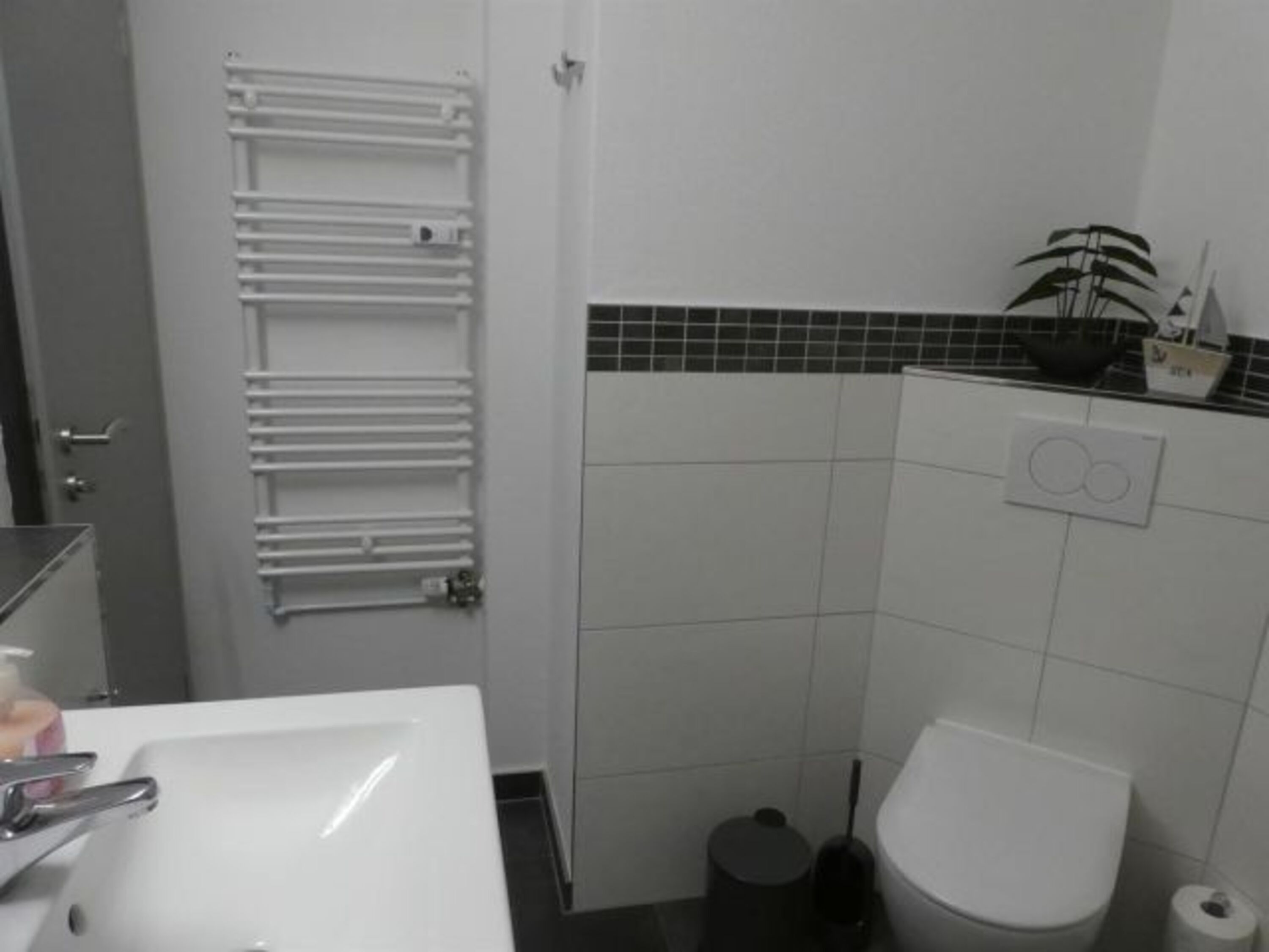 Ein geräumiges Duschbad mit WC sowie eine zusätzliche Gästetoilette machen die Wohnung komplett