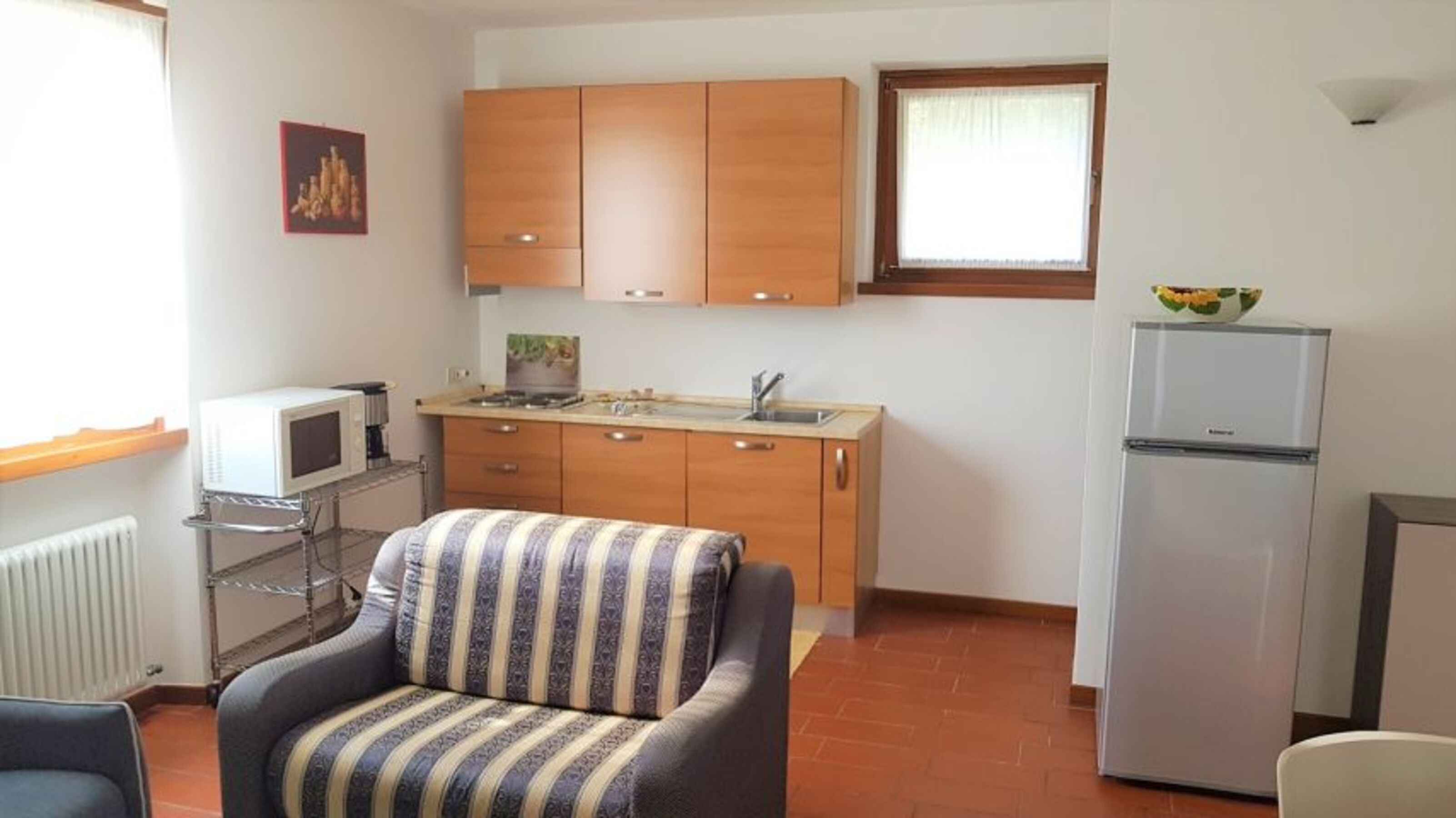 Wohnraum mit Küchenzeile untere Ferienwohnung