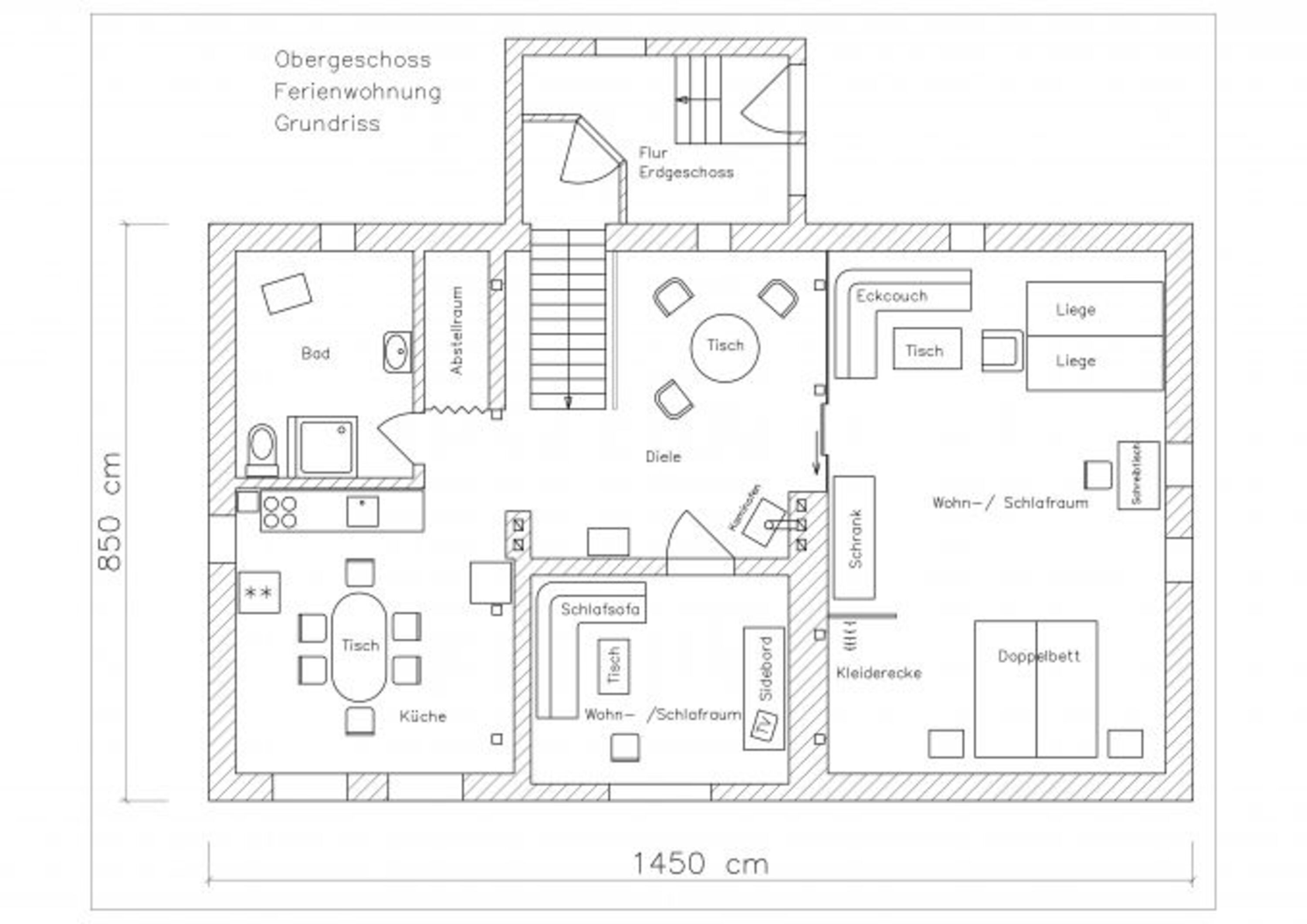 Grundriss der Ferienwohnung