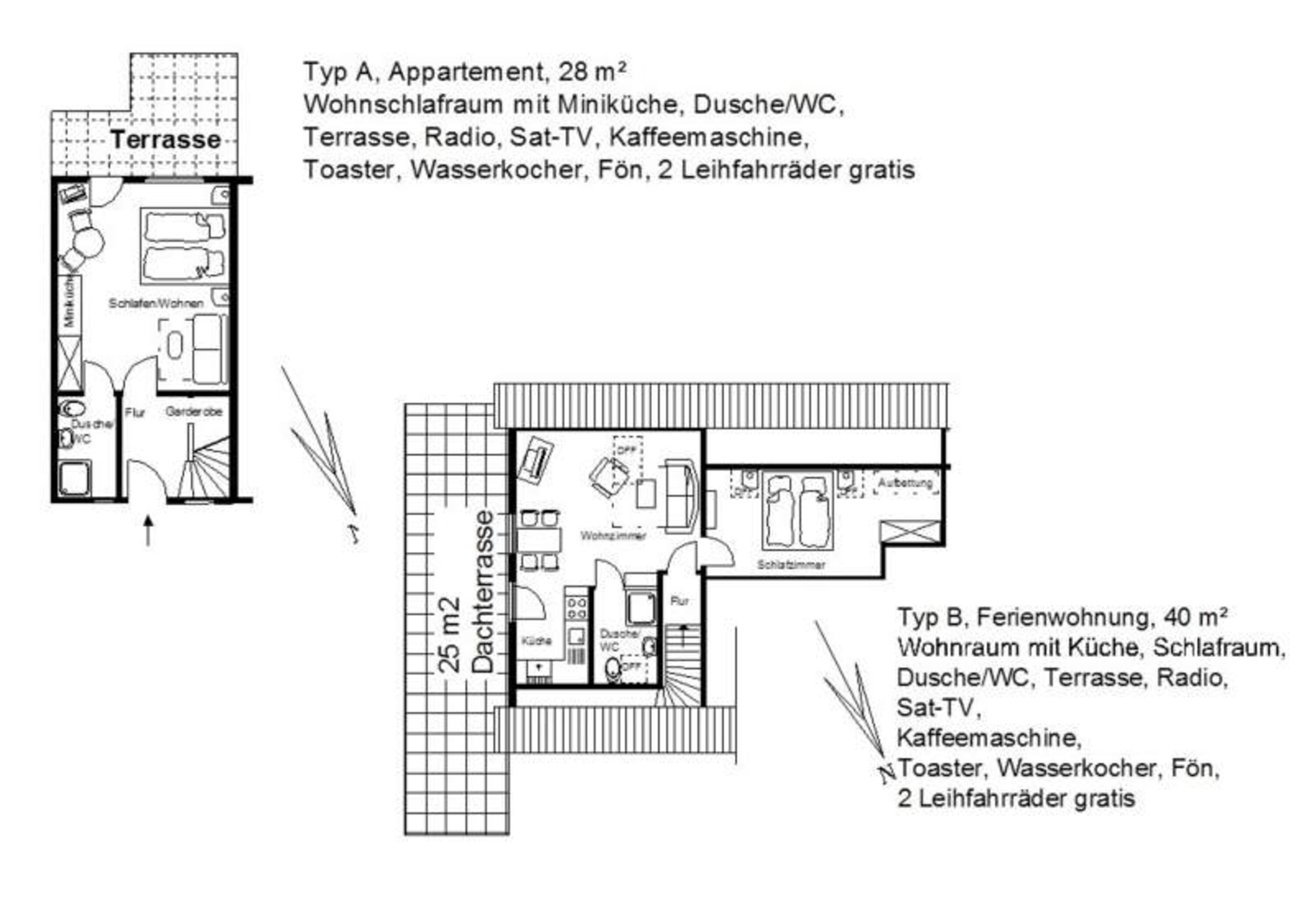 Grundrisse beider FeWos