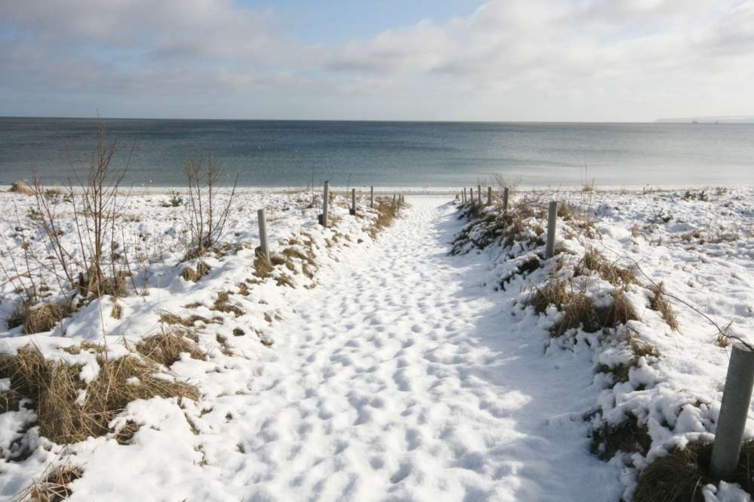 Strandzugang im Winter