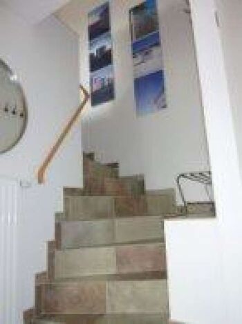 Treppe vom Wohnbereich ins Studio
