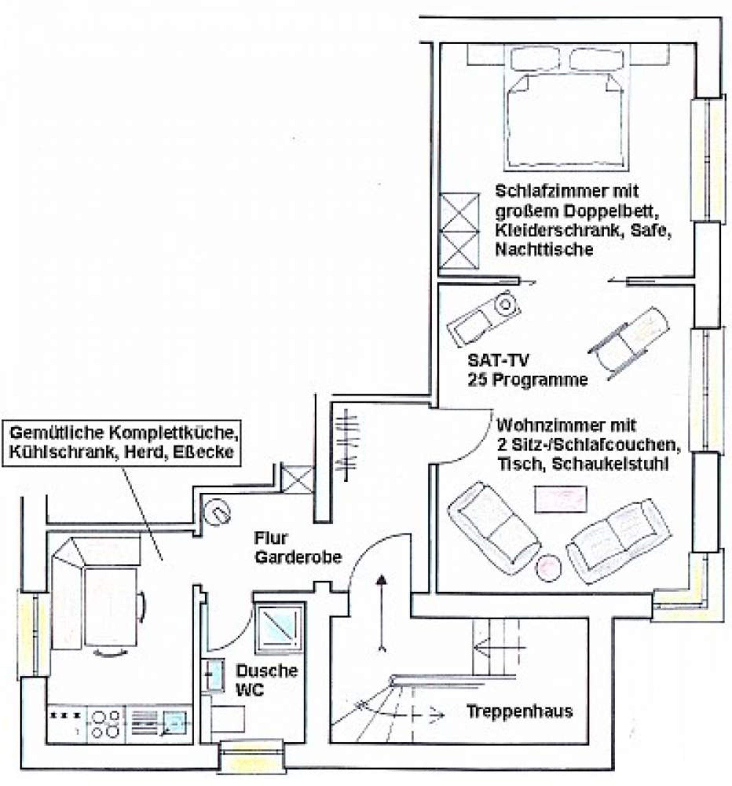 Grundriss FeWo - Typ 1 (2-4 Personen)
