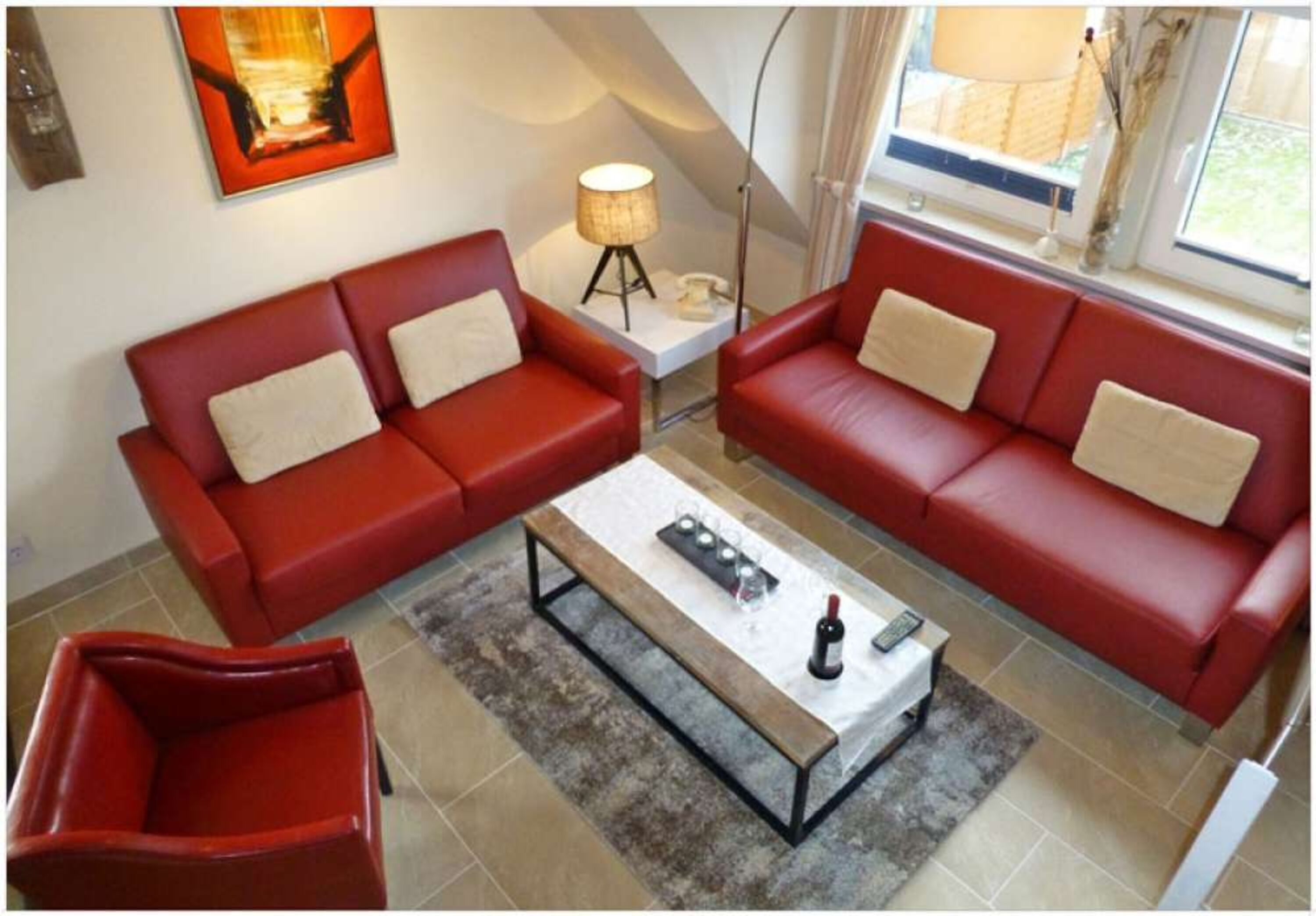Wohnzimmer mit 3-Sitzer,2-Sitzer, Sessel