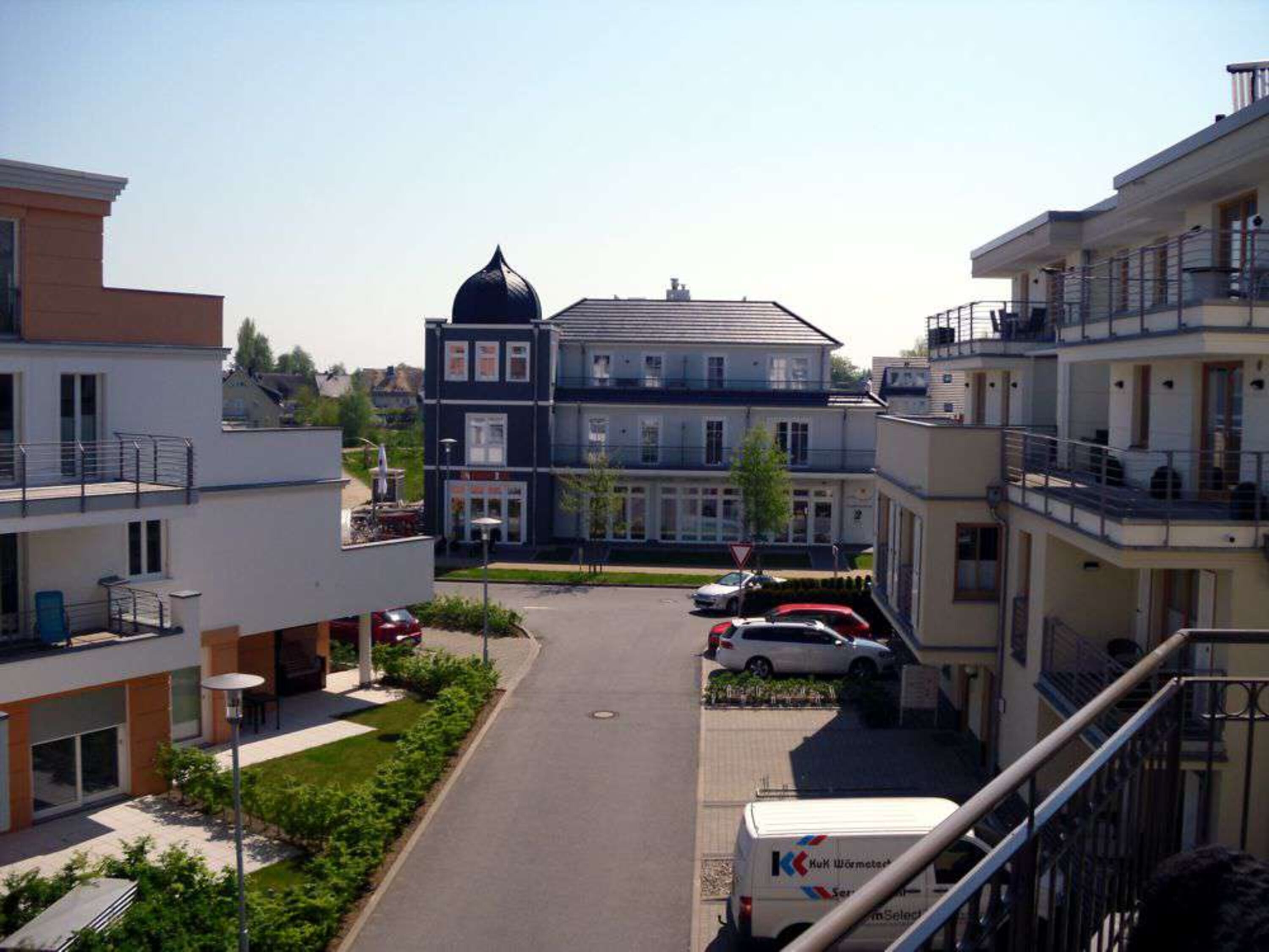 Blick vom Balkon Richtung Börgerende.